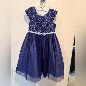 Jona Michelle Navy Lace Kids Dress